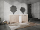 84 Inch Freestanding Bathroom Vanity with Ceramic Sink and Storage Cabinets