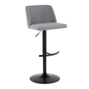 Toriano - Contemporary Adjustable Bar Stool With Rounded T Footrest (Set of 2) by HouseOfZazla