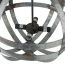 4 Light Galvanized Chandelier, Hanging Light Fixture With Adjustable Chain For Kitchen, Bulb Not Included - Gray by HouseOfZazla