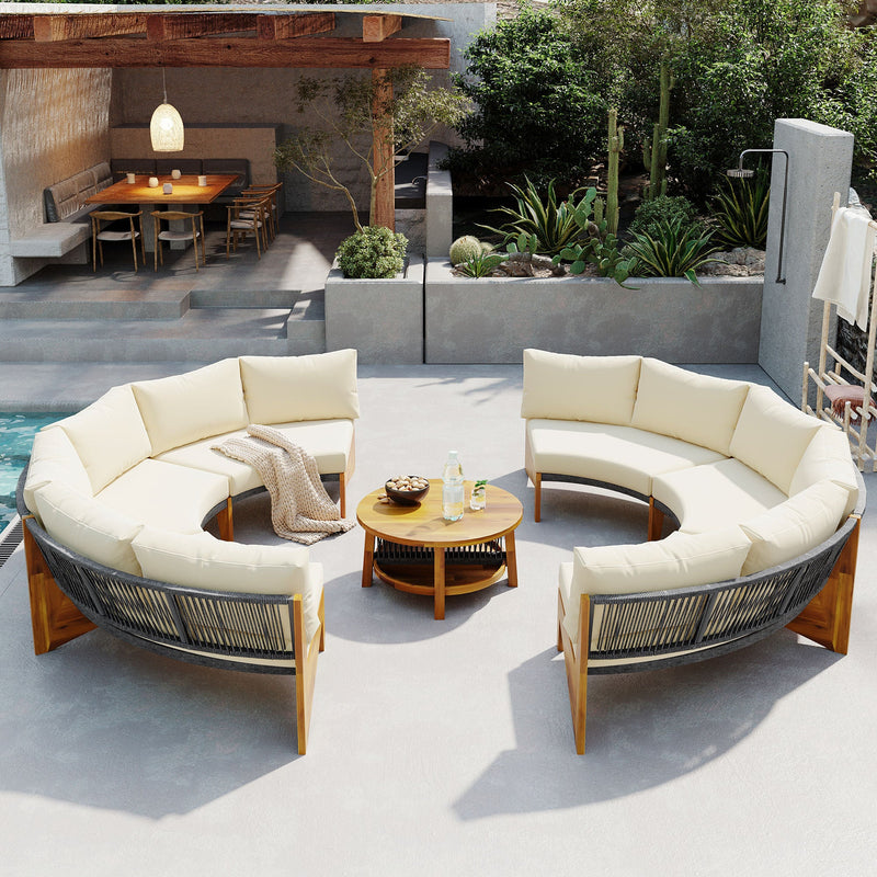 6 - Person Outdoor Seating Group with Cushions and A Coffee Table