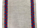 5' 7" x 7' 9" Geometric Kilim Carpet, Gray, Handmade, Hand-Knotted Area Rug, Blue & Red, Flatweave, Wool, New, Checkerboard Pattern