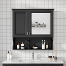 Wall Mounted Mirror Medicine Cabinet, Bathroom Storage With Doors And Open Shelves by HouseOfZazla