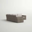 Wide Outdoor Wicker Patio Sectional With Cushions & Reversible Design - Gray by HouseOfZazla