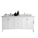 James Martin Palisades 72" Double Bathroom Vanity, Bright White