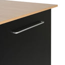 Mobile Kitchen Cart With Storage With 2 Doors, 3 Drawers & Adjustable Shelf - Black / Natural by HouseOfZazla