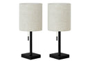Lighting, Table Lamp, USB Port Included, Nickel, Contemporary (Set of 2) by HouseOfZazla