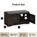 28.74" Shoe Storage Bench with 2 Door Cabinet