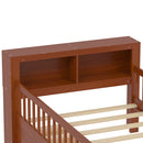 Bed With Headboard Storage Rack, 2 Under Bed Drawers, 3 Side Guardrails For Safety by HouseOfZazla