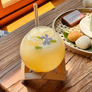 Ball shape coffee juice cocktail glass with straw dining room decor by Decorbites