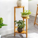 GobekUsa Bamboo 3 Tier Corner Plant Stand Display