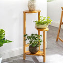 GobekUsa Bamboo 3 Tier Corner Plant Stand Display