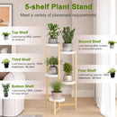 GobekUsa 5-Tier Bamboo Plant Stand for Indoor and Outdoor