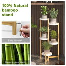 GobekUsa 5-Tier Bamboo Plant Stand for Indoor and Outdoor