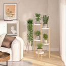 GobekUsa 5-Tier Bamboo Plant Stand for Indoor and Outdoor
