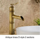 GobekUsa Brass Basin Mixer Tap: Waterfall Faucet in Antique Bronze Black Finish