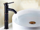 GobekUsa Black Bronze Waterfall Faucet Bamboo Bathroom Sink Tap High Arch Mixer
