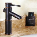 GobekUsa Black Bronze Waterfall Faucet Bamboo Bathroom Sink Tap High Arch Mixer