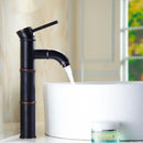 GobekUsa Black Bronze Waterfall Faucet Bamboo Bathroom Sink Tap High Arch Mixer
