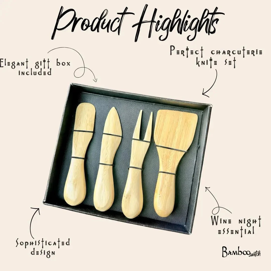 Bamboo Cheese Knife Box Set, photo 4 of 5