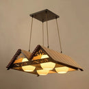 GobekUsa Bamboo Chinese Island Pendant Light for Triangle Roof Restaurant in Wood