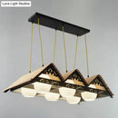 GobekUsa Bamboo Chinese Island Pendant Light for Triangle Roof Restaurant in Wood