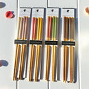 Bamboo Chopstick Set with Color-Grip Options