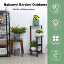 GobekUsa Bamboo Corner Plant Stand for Garden Balcony