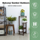 GobekUsa Bamboo Corner Plant Stand for Garden Balcony