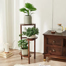 GobekUsa Bamboo Corner Plant Stand for Garden Balcony