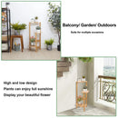 GobekUsa Bamboo Corner Plant Stand for Garden Balcony