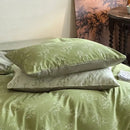GobekUsa Bamboo Leaf Jacquard Bedding Set: Soft & Comfortable Quilt Set, 100% Cotton, Green, Adult & Kids.