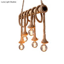 GobekUsa Bamboo Linear Island Chandelier in Industrial Style Beige