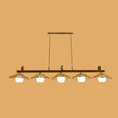 GobekUsa Bamboo Pendant Lighting: Conical Island Light with White Glass Shade