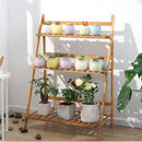 GobekUsa Bamboo 3 Tier Plant Shelf Stand