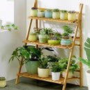 GobekUsa Bamboo 3 Tier Plant Shelf Stand