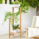 GobekUsa Bamboo Corner Plant Stand: 3-Tier Flower Display