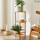 GobekUsa Bamboo Corner Plant Stand: 3-Tier Flower Display