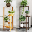 GobekUsa Bamboo Corner Plant Stand: 3-Tier Flower Display