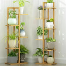 GobekUsa 6-Tier Bamboo Plant Stand for Indoor/Outdoor Display