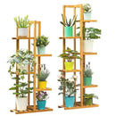 GobekUsa 6-Tier Bamboo Plant Stand for Indoor/Outdoor Display
