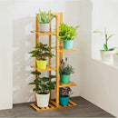 GobekUsa 6-Tier Bamboo Plant Stand for Indoor/Outdoor Display
