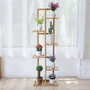 GobekUsa 6-Tier Bamboo Plant Stand for Indoor/Outdoor Display