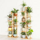 GobekUsa 6-Tier Bamboo Plant Stand for Indoor/Outdoor Display
