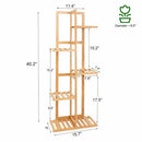 GobekUsa 6-Tier Bamboo Plant Stand for Indoor/Outdoor Display