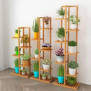 GobekUsa 6-Tier Bamboo Plant Stand for Indoor/Outdoor Display