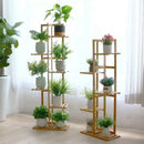 GobekUsa 6-Tier Bamboo Plant Stand for Indoor/Outdoor Display