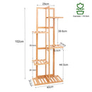 GobekUsa 6-Tier Bamboo Plant Stand for Indoor/Outdoor Display