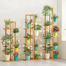 GobekUsa 6-Tier Bamboo Plant Stand for Indoor/Outdoor Display