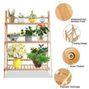 GobekUsa Bamboo Plant Stand Organizer Shelf - Indoor/Outdoor