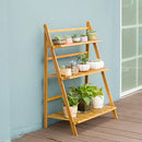 GobekUsa Bamboo Plant Stand Organizer Shelf - Indoor/Outdoor